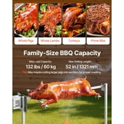 AC120V 8 Level Height Electric Rotisserie Grill Kit 132 lbs Load Capacity 38W Motor Stainless Steel Automatic BBQ Grills for Parties