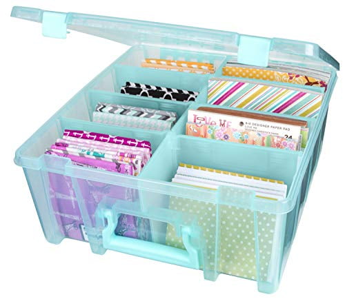 Coral  Art and Craft Supply Storage Container Box 6990AG ArtBin Super Satchel Double Deep with Removable Dividers 