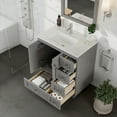 thumbnail image 5 of Eviva Happy 28"W x 18"D Gray Bathroom Vanity with Carrara Quartz Countertop and Undermount Porcelain Sink, 5 of 8