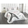 thumbnail image 3 of Ambesonne Eiffel Tower Quilted Bedspread Set 3 Pcs, Popular Paris Saying, Queen Size, Red Black White, 3 of 5