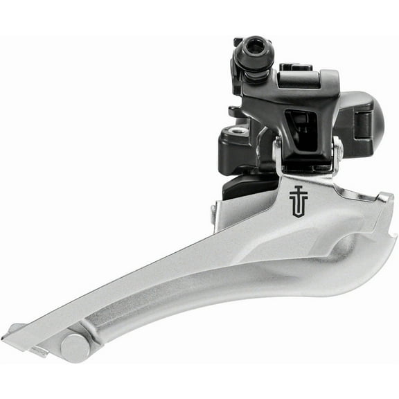 microSHIFT Sword Black Front Derailleur - 9-Speed, Double, 46-52t Max Ring, 34.9mm Band Clamp with 28.6 and 31.8