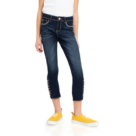 Lace Up Suede Jean - Jordache Lace Up Hem Super Skinny Ankle Jean (Little Girls & Big Girls)
