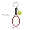 thumbnail image 2 of CRAFTHROU 1Set Mini Tennis Racket Keychain Green PVC Tennis Keychain Diy for Car Bag Pendant, 2 of 6