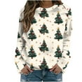 thumbnail image 2 of Craaazy Christmas Gifts Womens Shirts Fashion Casual Christmas Printed Round Neck Loose Xmas Sweatshirt Long Sleeve Capless Top Gifts For Women, 2 of 5