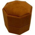 thumbnail image 4 of Velvet Treasures Engagement Ring Box - Vintage 3 Slot Octagon Jewelry Box for Wedding Ceremony, Display & Storage, Burnt, 4 of 4