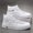 White, variant on Korean-Style Platform Sneakers - High-Top Lift Sole, Breathable Mesh (/Fabric Upper, PVC Outsole), - Comfortable Casual Shoes for Height Increase, Unisex for terrains
