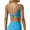 Blue, variant on Womens Athletic Crop Tops Double Strap U Neck Twist Open Back Yoga Fitness Running Sports Top (3XL, Purple)
