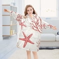thumbnail image 5 of FORMRS Wearable Blanket Hoodie with Sleeves for Kids Cozy Flannel Sweatshirt, White Starfish, 5 of 7