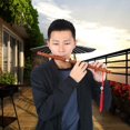 thumbnail image 2 of XYCCA Bitter Bamboo Flute Chinese Dizi Instrument 2 Sections w/ Accessories (Transparent Strip F Key)-082602, 2 of 5
