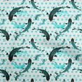 thumbnail image 1 of oneOone Polyester Spandex Turquoise Blue Fabric Asian Japanese Koi Fish Watercolor Sewing Fabric By The Yard Printed Diy Clothing Sewing Supplies 56 Inch Wide, 1 of 4