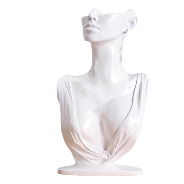 pitrice Mannequin d'Exposition en Résine, Application Multifonctionnelle, Collier, Finition Délicate, Non Toxique / / Support d'Exposition, Blanc