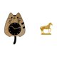 thumbnail image 1 of Reloj De Pared Con Figura De Gato Y Caballo, Adorno Decorativo Para Cocina, Oficina O Hogar. Figura única De Animal, Ideal Como Regalo De Inauguración., 1 of 8