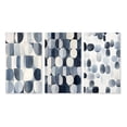 thumbnail image 2 of Designart "Retro Blue Circular Universal Grid" Modern Geometric Wall Art Set Of 3 - White Abstract Canvas Set For Living Room Decor, 2 of 6