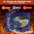 thumbnail image 3 of ROLOWAY Fireproof Document Bag (14.5 x 11.5 inch), 6400℉ Fireproof Money Bag with Zipper for Cash, Fire Safe Smell Proof Money Pouch with Lock (Blue), 3 of 7