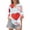 Blue, variant on Valentine's Day Women Print Long Sleeve Round Neck Top Cute Casual Shirt Gift Affordable & Comfortable Blouse Beige L