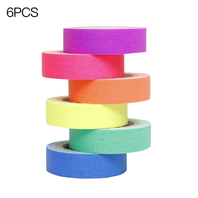 Matsuzay 6 uds cinta de algodón fluorescente diseño de escena multiusos DIY autoadhesivo Color sólido decoración luminosa suministros de Decoración del hogar