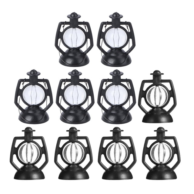 CIMAXIC Modèles de Lanternes Miniatures 10 Pcs Lampes à Pétrole pour Maison de Poupée Modèles de Lanternes Miniatures Accessoires Photo Rétro, 1.18"X0.79"X0.79 Pouces
