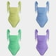 thumbnail image 1 of Traje de baño de una pieza para mujer, plisado, sexy, ajustado, que cubre el vientre, traje de baño conservador, 1 of 5