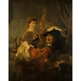 thumbnail image 2 of Rembrandt van Rijn 15x18 Gold Ornate Wood Frame and Double Matted Museum Art Print Titled - Rembrandt and Saskia in the Scene of the Prodigal Son (circa 1635), 2 of 4