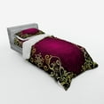 thumbnail image 3 of Ambesonne Mandala Bedding Set 4 Pcs, Purple Frame Curls, Queen, Pale Yellow Fuchsia, 3 of 3