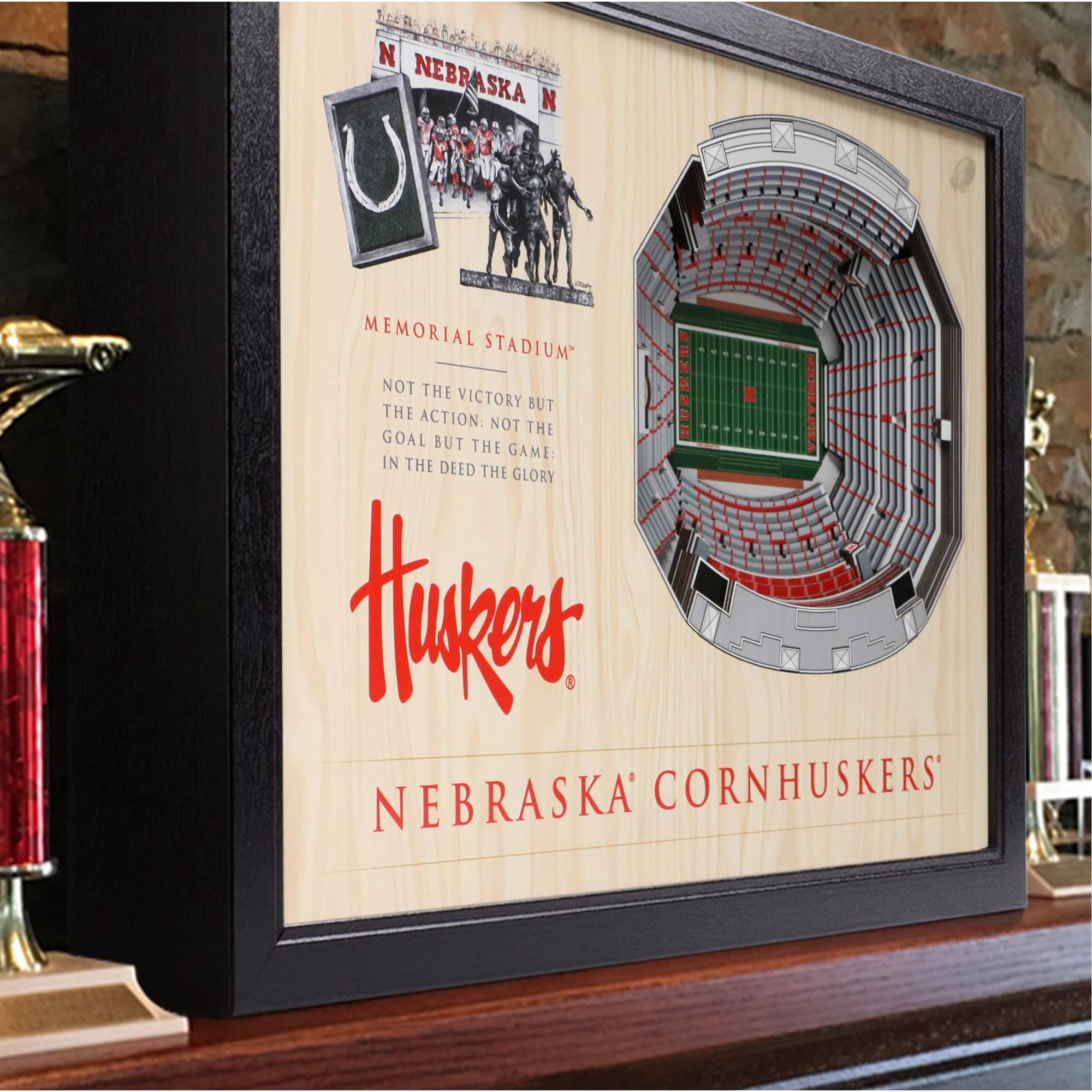 IDNA Nebraska Huskers 25.5" x 19.5" Memorial Stadium Stadium Views Wall Art