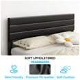 thumbnail image 4 of Zimtown Queen Platform Upholstered Bed Frame with Soft Adjustable Headboard, Wooden Mattress Foundation,No Box Spring Needed, Black, 4 of 7