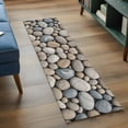 thumbnail image 3 of Pebble Stone 2'x6' Runner Rugs for Hallway Kitchen Bedside Non Slip Washable, Modern Minimalist Nature Art Aesthetics Entryway Rug Runners with Rubber Backing, Long Carpet Runner for Laundry Room, 3 of 8