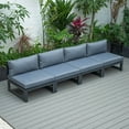 thumbnail image 3 of LeisureMod Chelsea 4-Piece Outdoor Armless Patio Sectional Black Aluminum With Blue Cushions, 3 of 7