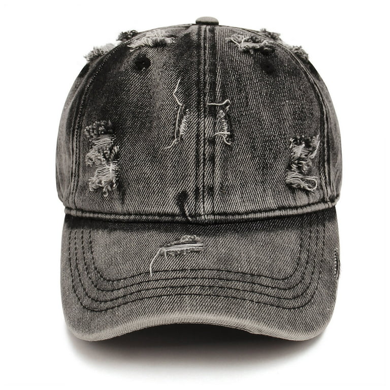 Shpwfbe Cowboy Hat Women Men Ripped Distressed Denim Trucker Hat Adjustable  Hat Sun Hat Hats For Men Baseball Cap
