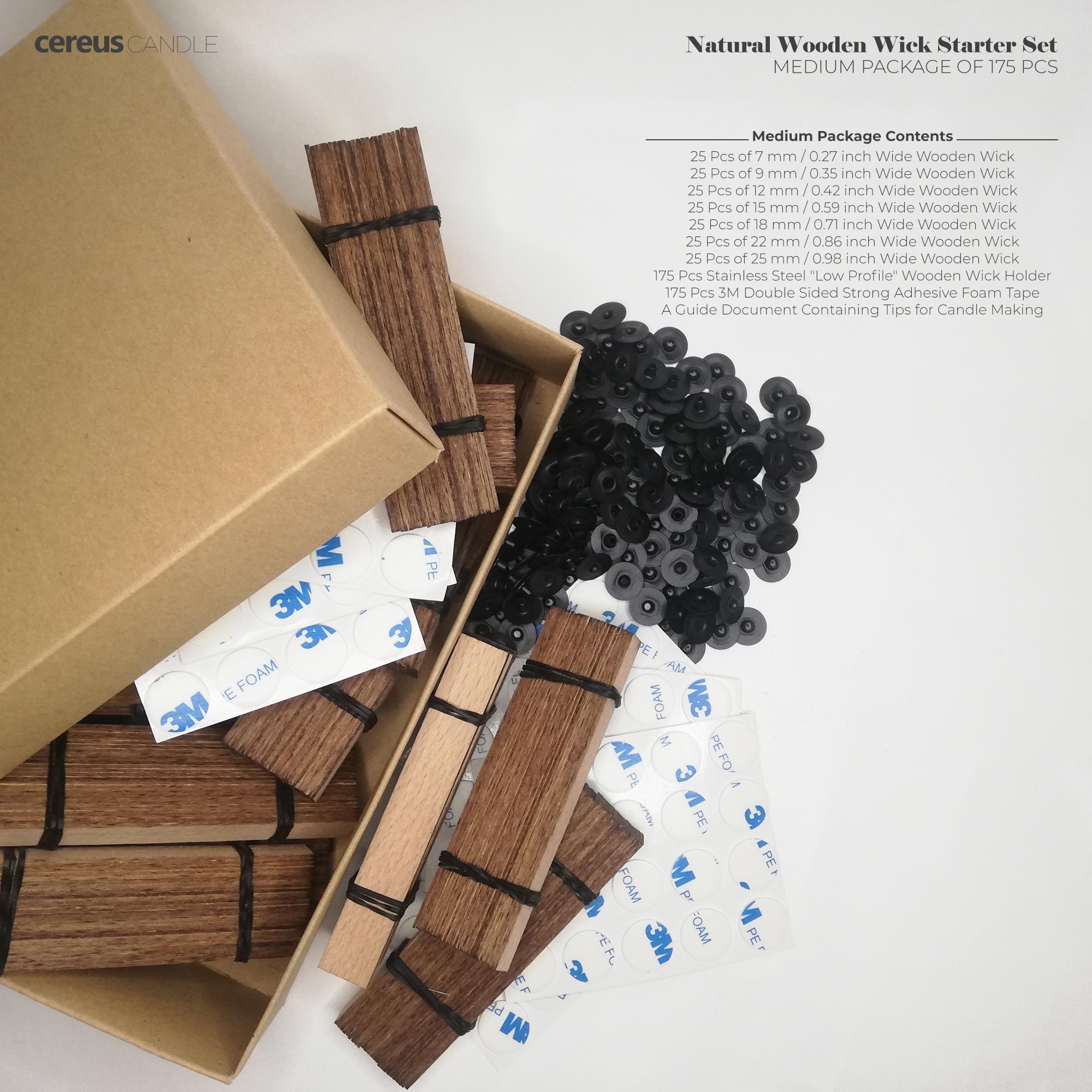 Wood Wick Candle Making Kit – 7 Sizes – Woodwick for Candle Making – Clean Burn & Crackling Sound