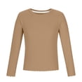 thumbnail image 5 of Abtuhar Kids Boys and Girls 5-16 Years Fall Tops Solid Rib Cuff Long Sleeve Round Neck Loose Layering Daily Blouses Shirts, 5 of 5