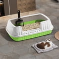 thumbnail image 6 of Semi-Enclosed Splash-Proof Tall Cat Litter Box, Spacious Interior Space for Kittens & Adult Cats, Equipped with Matching Cat Litter Scoop, Anti-Splash Cat Toilet Pan, Household Pet Waste Box, 6 of 6