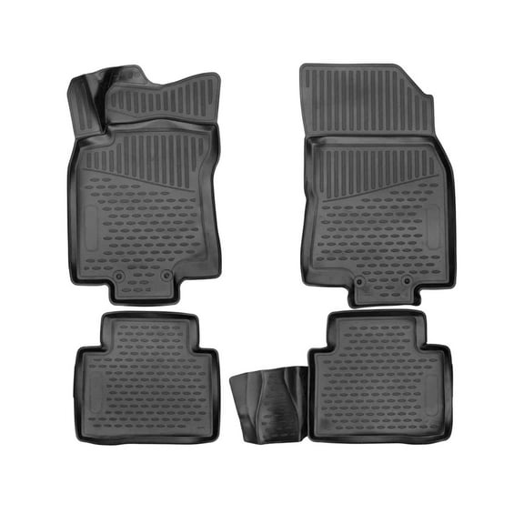 OMAC Floor Mats for Nissan Rogue 2014-2020 Car Mats All Weather 3D Custom Fit Rubber Mat Waterproof Odorless TPE Floor Liners Laser Measured Non-Slip (Black)