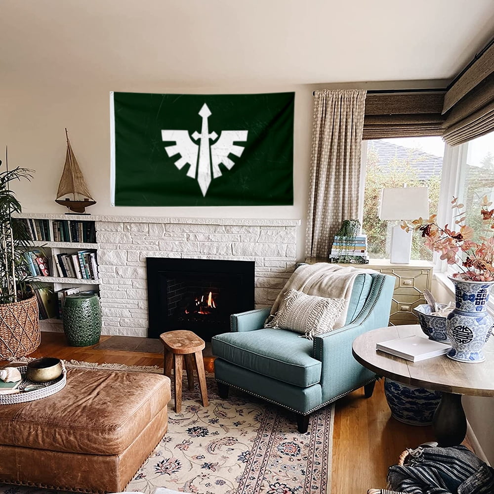 Dutern Double Sided Warhammer Inspired Dark Angels Flag Banner 3 Ply with Brass Grommets 3x5 Feet