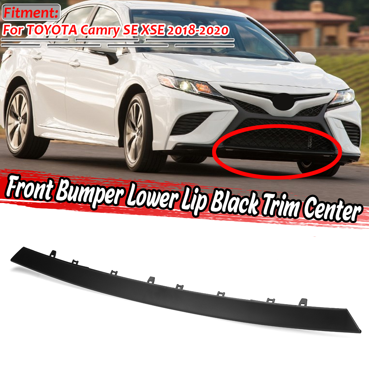 Exterior Front Bumper Lip Lower Center Molding Trim Cover For Toyota
