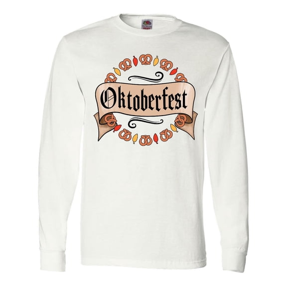 Inktastic Oktoberfest Pretzels and Leaves Long Sleeve T-Shirt