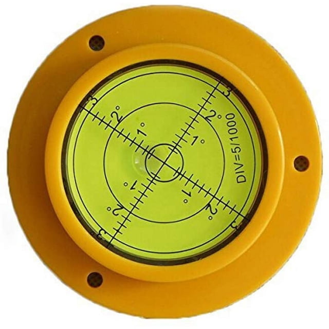 HUGFEGWE 90mm/3.5" Big Bullseye Bubble Spirit Level Circular Round Spirit Leveler with Mounting Holes for RV Leveling Camper CA919-68336