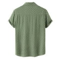 thumbnail image 5 of Hpapadks Casual Shirts for Men Point Print Short Sleeve Lapel Button Down Blouses Beach Loose Mens Dress Shirt Green XL, 5 of 6