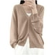 thumbnail image 3 of Camisa de manga larga,Blusa de punto con botones de color liso para mujer, camisa acrílica de manga larga, blusa informal de moda para uso doméstico y diario, sopatenor, 3 of 8