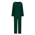 thumbnail image 4 of Hanerdun Women 2PCS Pajamas Set Female Pockets Nightwear Sleepwear Dark Green XL, 4 of 5