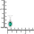 thumbnail image 3 of Fine Color Jewels Zambian Emerald & Lab Diamond Necklace 925 Sterling Silver Cable Chain May Birthstone Women’s, 3 of 5