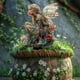 thumbnail image 4 of pstuiky Pila decorativa de jardín acrílica bohemia con hadas y colibríes. Pila decorativa de jardín acrílica para exteriores., 4 of 6