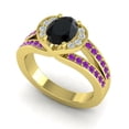 thumbnail image 2 of 2.35 Carat Oval Cut Black Onyx & Amethyst Gemstone New Wedding Ring for Ladies Solid 18K Yellow Gold Size 10.5 by Diamond-Capitals, 2 of 8