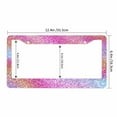 thumbnail image 3 of Sloboki Rainbow Gradient Sparkle Glitter License Plate Frame Universal Aluminum Metal Car Tag Holders Cars Decor, 3 of 5