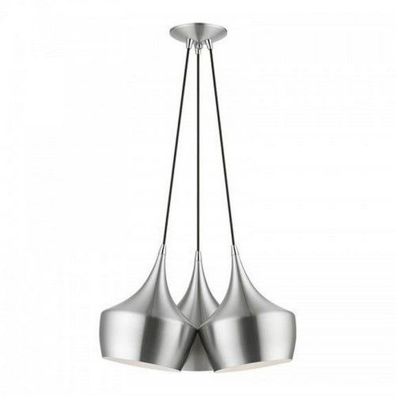 3 Light Cluster Pendant in Mid Century Modern Style-18.5 inches Tall and 20.5 inches Wide-Brushed Aluminum Finish Bailey Street Home 218-Bel-4615561