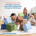 thumbnail image 4 of ECR4Kids SoftZone Patchwork Toddler Stacking Blocks, Foam Playset, Earthtone, 12-Piece, 4 of 9
