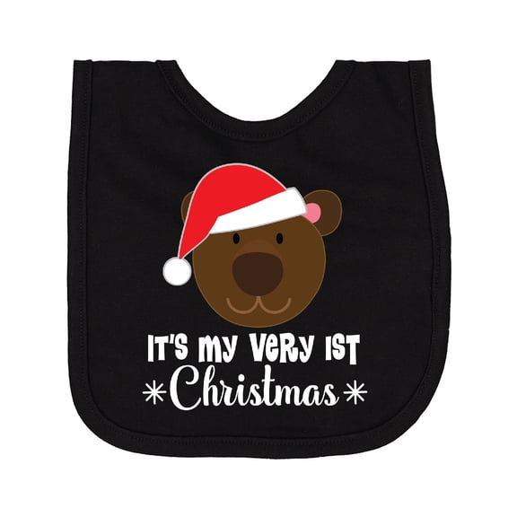 Inktastic 1st Christmas Holiday Bear Newborn Bib