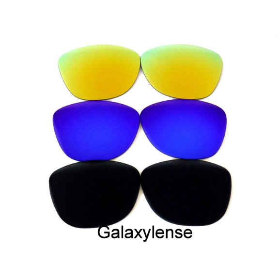 Galaxy Replacement Lenses for Oakley Frogskin Gold, Blue & Black