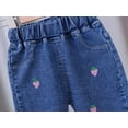 thumbnail image 6 of Uxgjfwu Girls Jeans Printed Jeans Childrens Elastic Waistband Jeans Toddler Little Girls Printed Denim Pants, 6 of 8