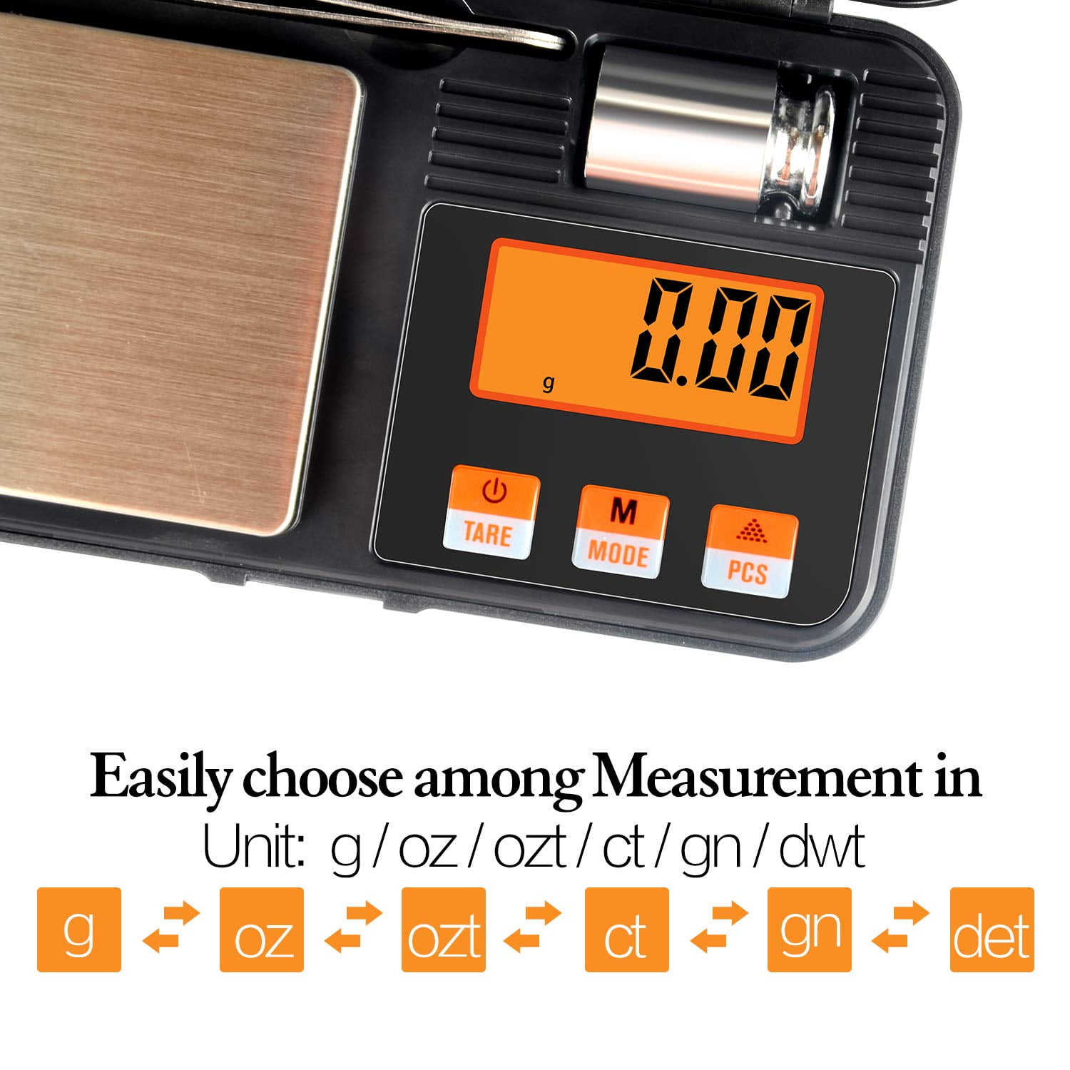 Digital Pocket Scale, 200g x 0.01g 50g/0.001g Jewelry Gram Scale, 6 Units Conversion Mini Scale with LCD Display, Tare Function for Food, Jewelry, Medicine, Coffee